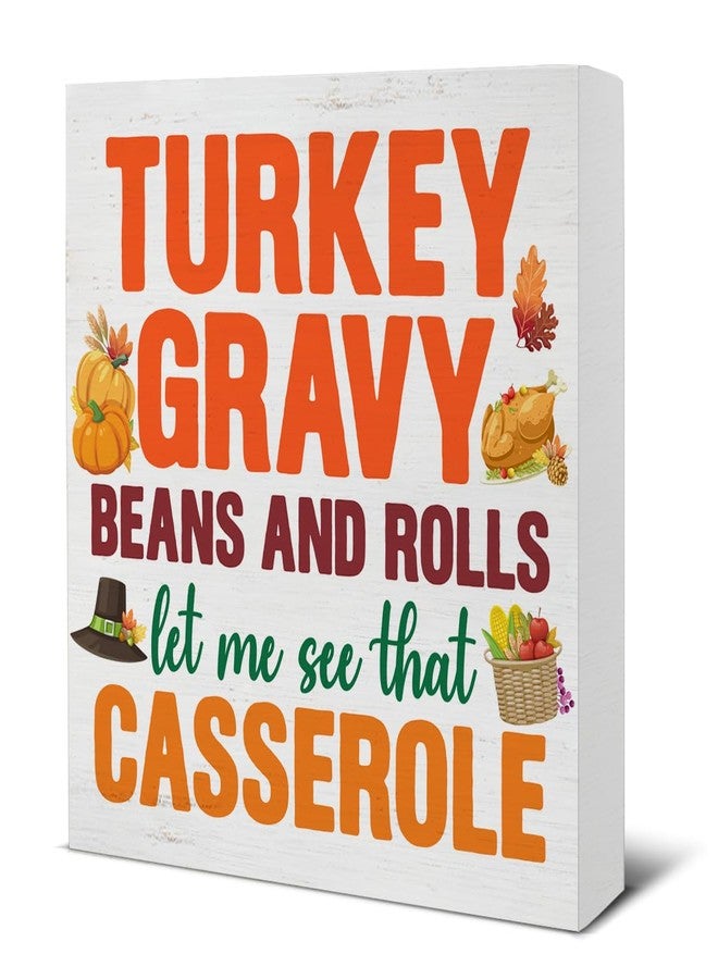 PIXCEOS Thanksgiving Decorations Funny Thanksgiving Decor Turkey Wooden Block Sign Home Indoor Decor 5 x 5 Inches - Image 1